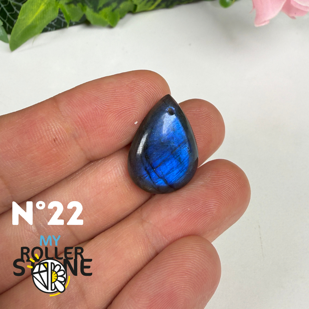 Pendentif Labradorite blue fire percé 5A