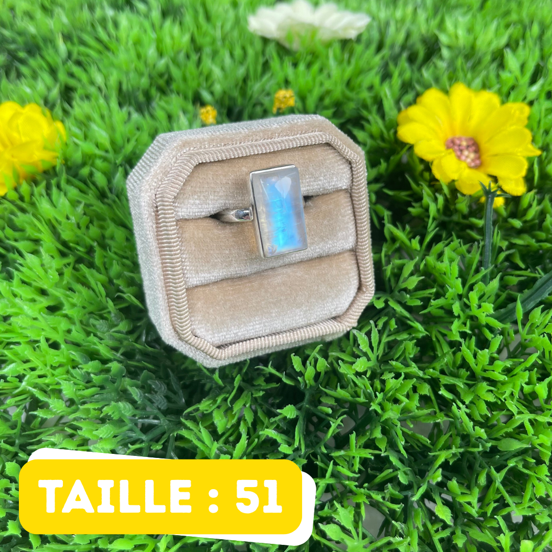 Bague Pierre de Lune Blue Fire #210