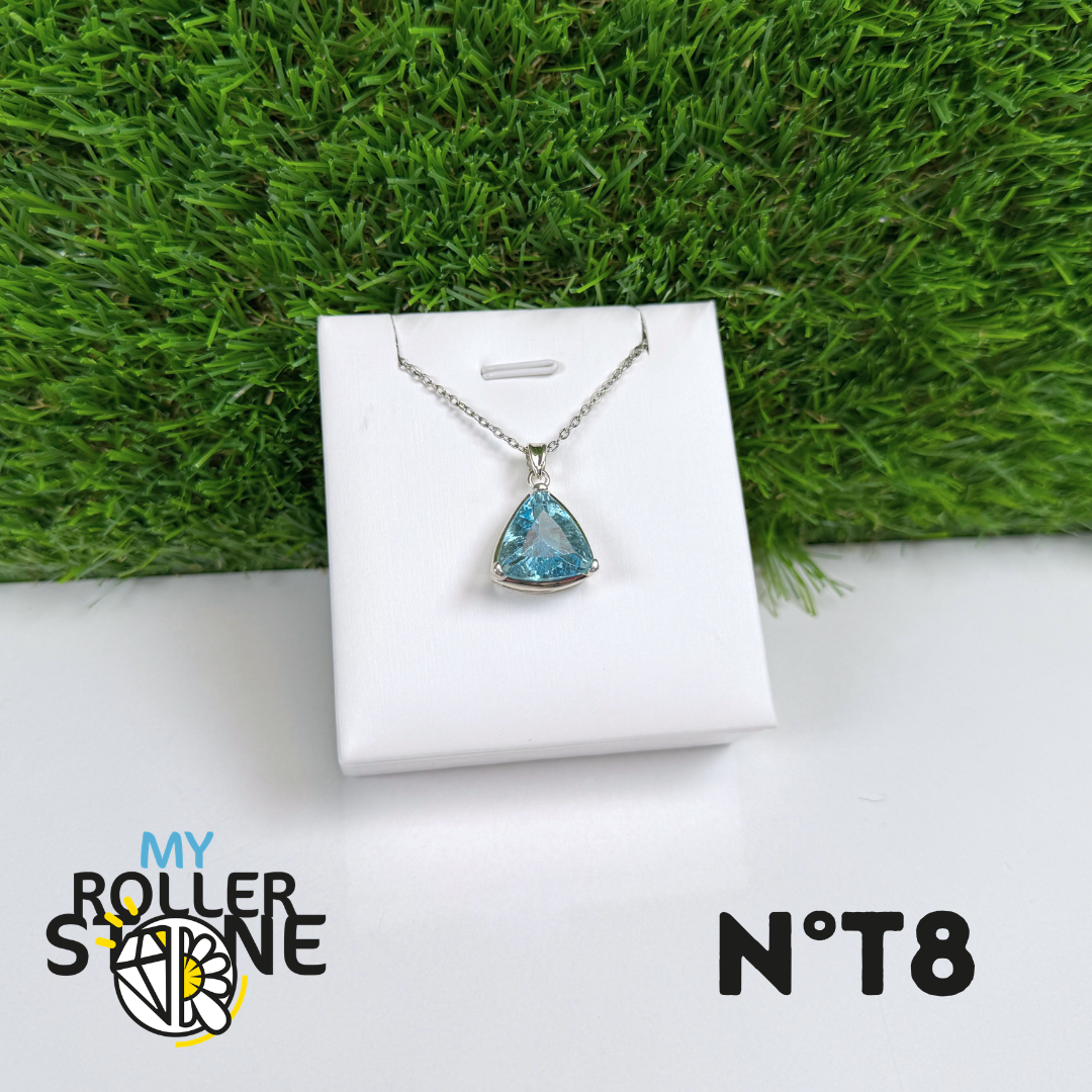 Pendentif Topaze Bleue Argent 925 #8