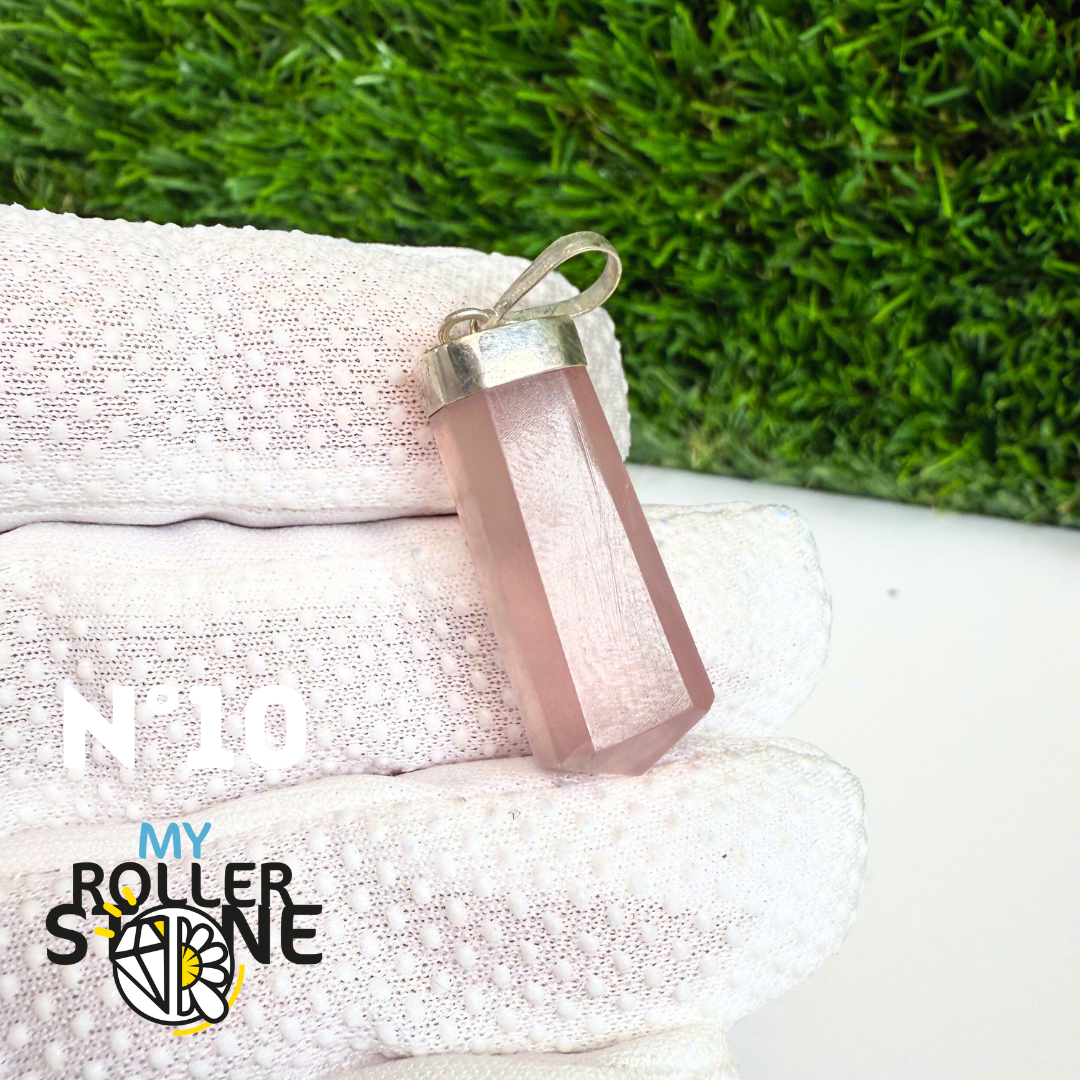 Pendentif Quartz rose et Argent