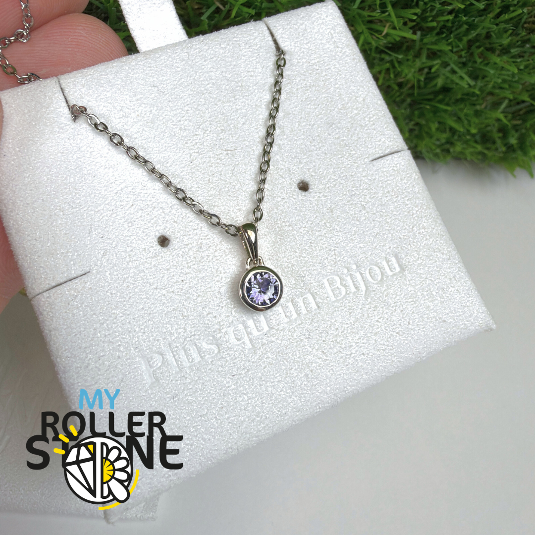 Pendentif Solitaire Tanzanite Rond Argent 925