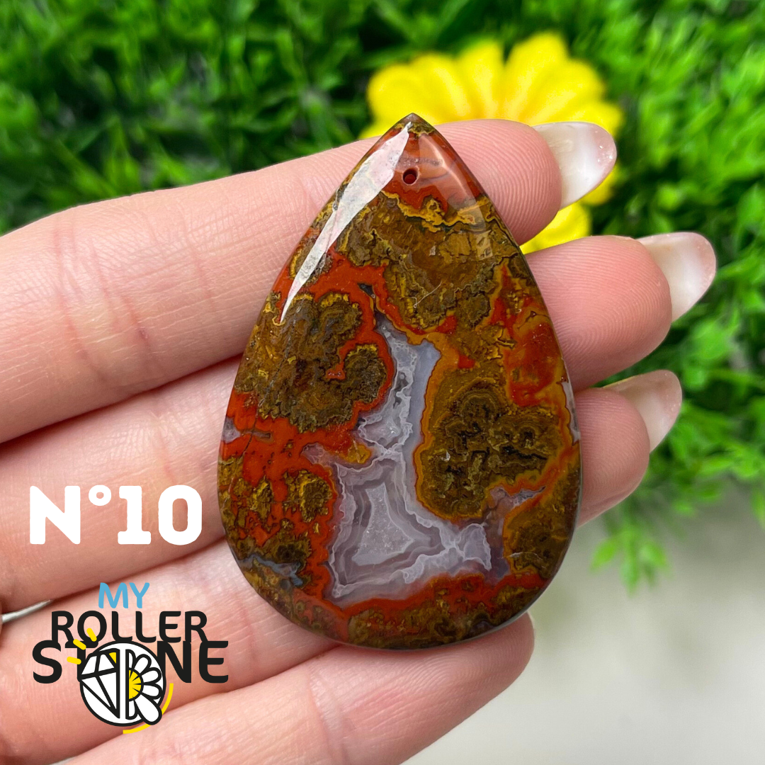 Pendentif Agate Marocaine 5A percé