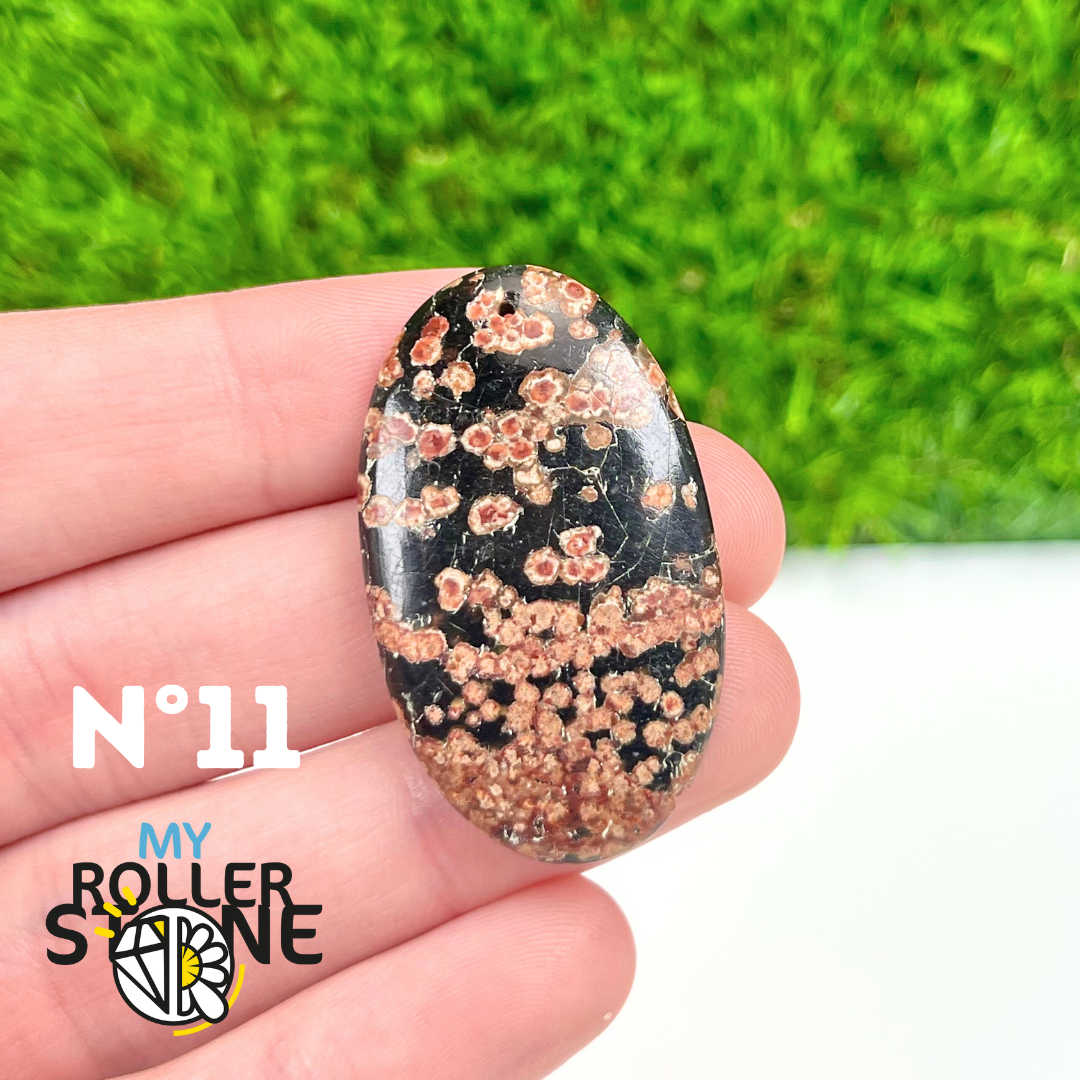 Pendentif Obsidienne Fleurie percé