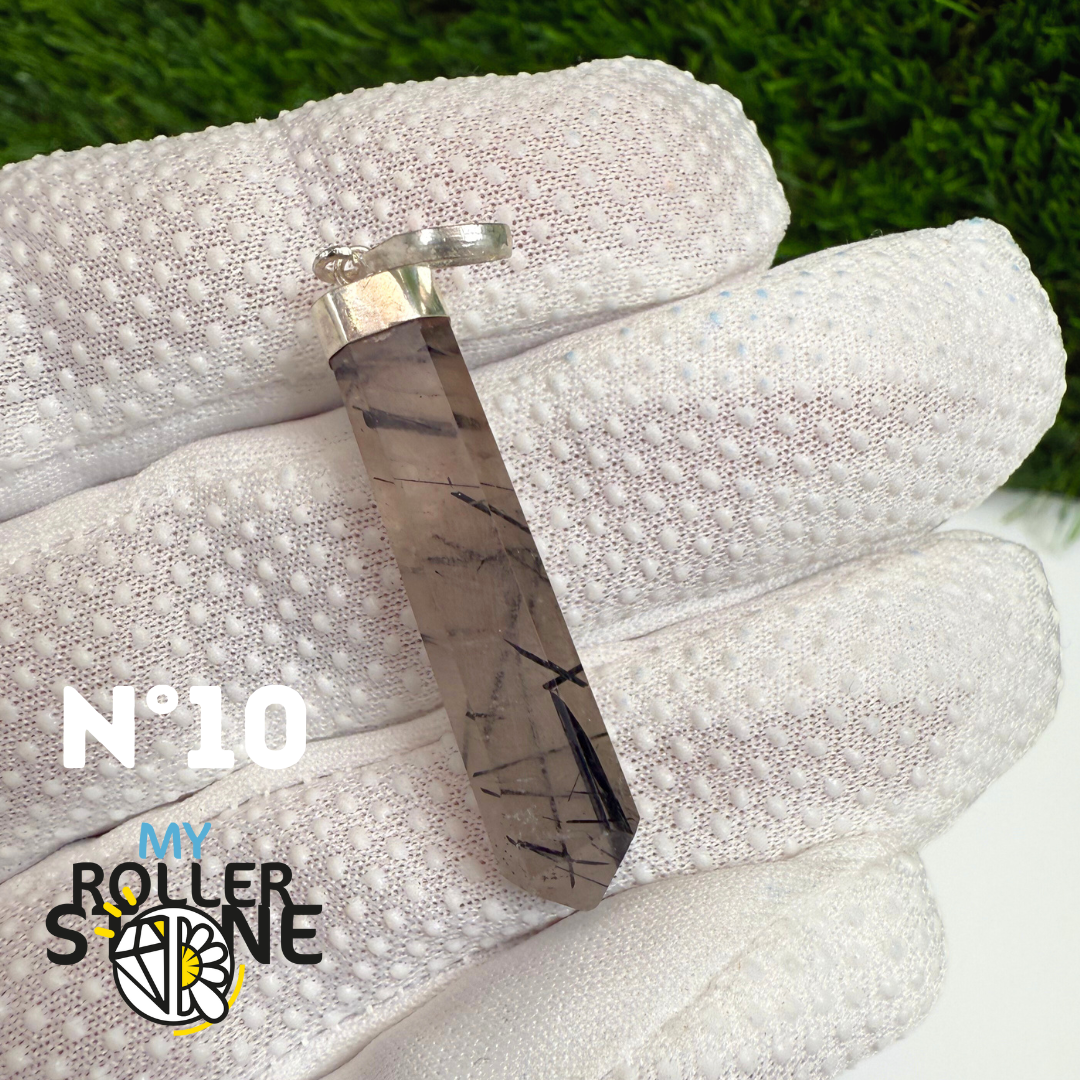 Pendentif Quartz Tourmaliné et Argent