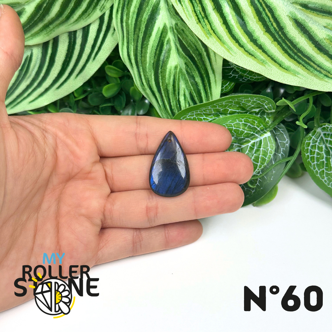 Pendentif Labradorite blue fire percé 5A
