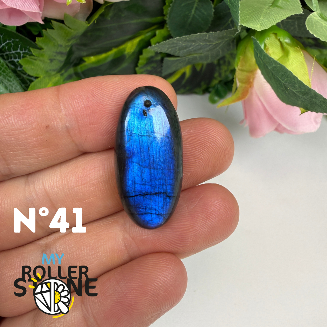 Pendentif Labradorite blue fire percé 5A