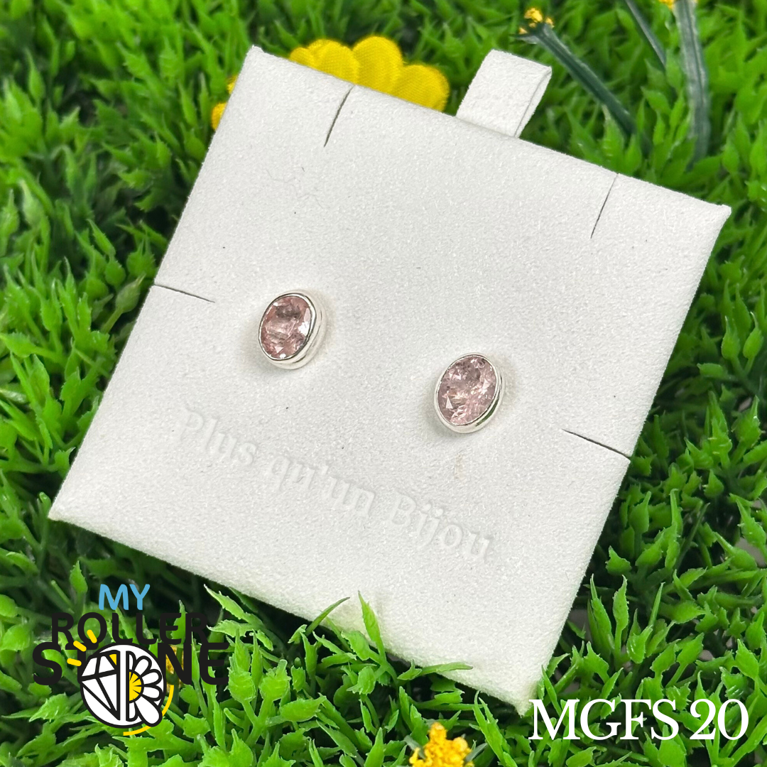 Boucles d&#39;oreilles Argent 925 Morganite #MGFS 20