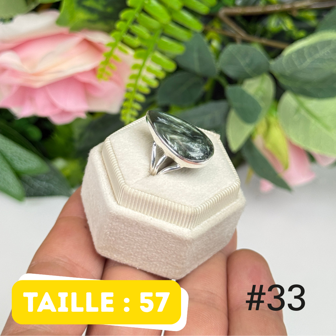 Bague argent 925 séraphinite #PR33