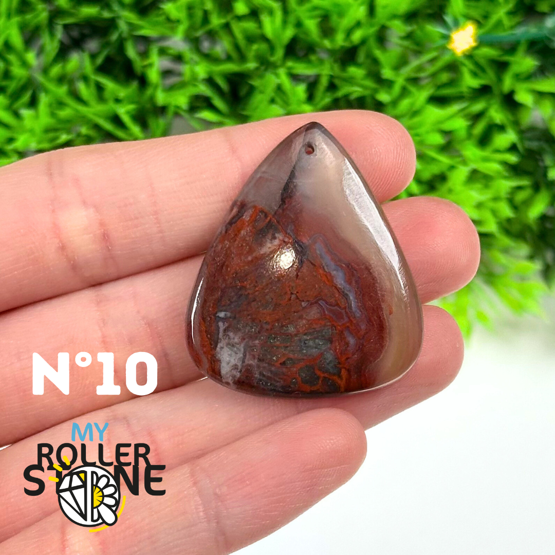 Pendentif Percé Agate Mexicaine 5A