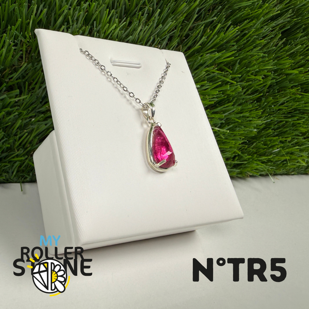 Pendentif Tourmaline Rose (Rubellite) – Argent 925- #5