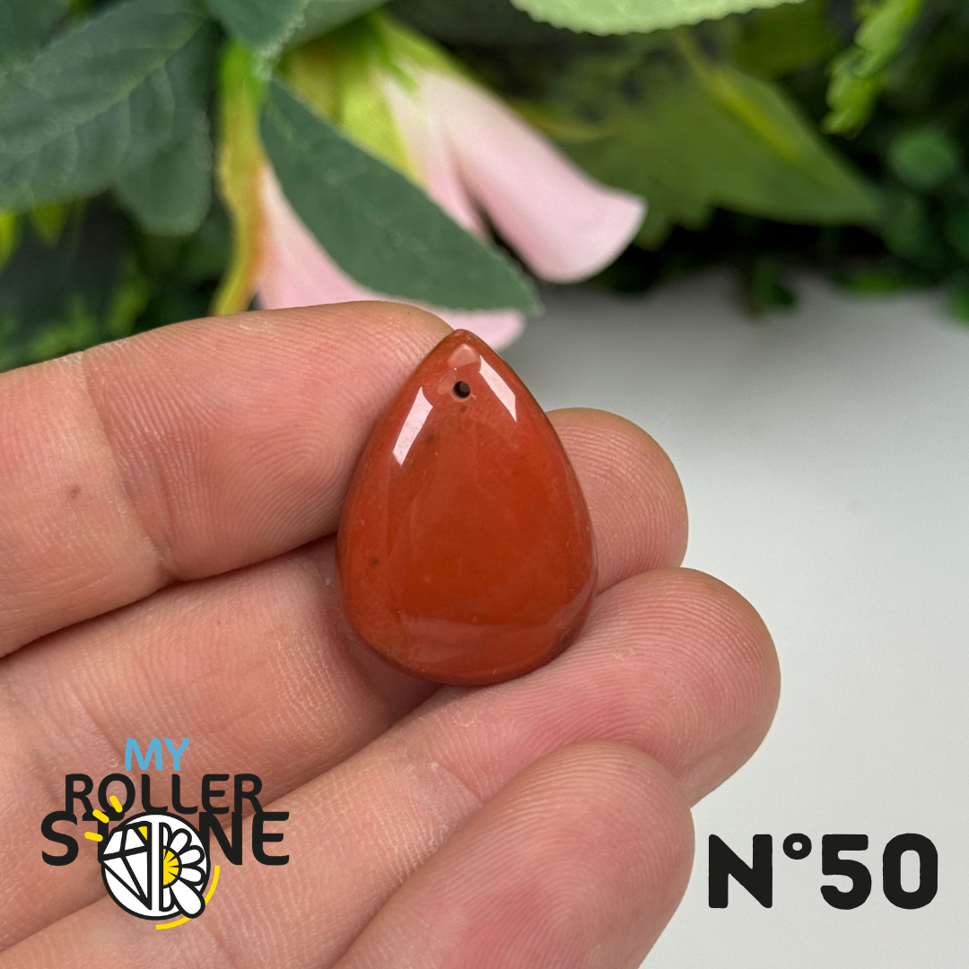 Pendentif Jaspe rouge 5A Percé