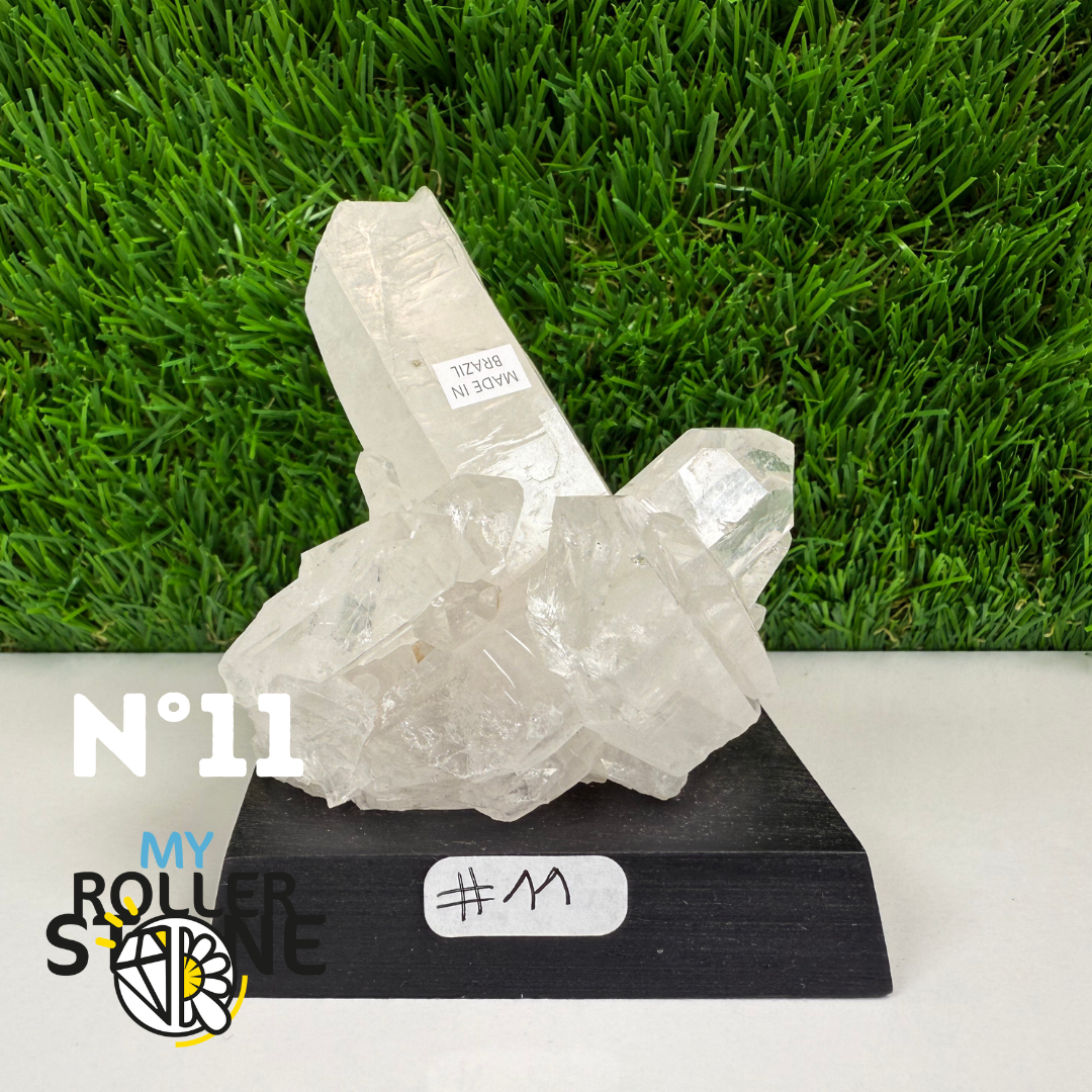 Cristal de roche sur support bois