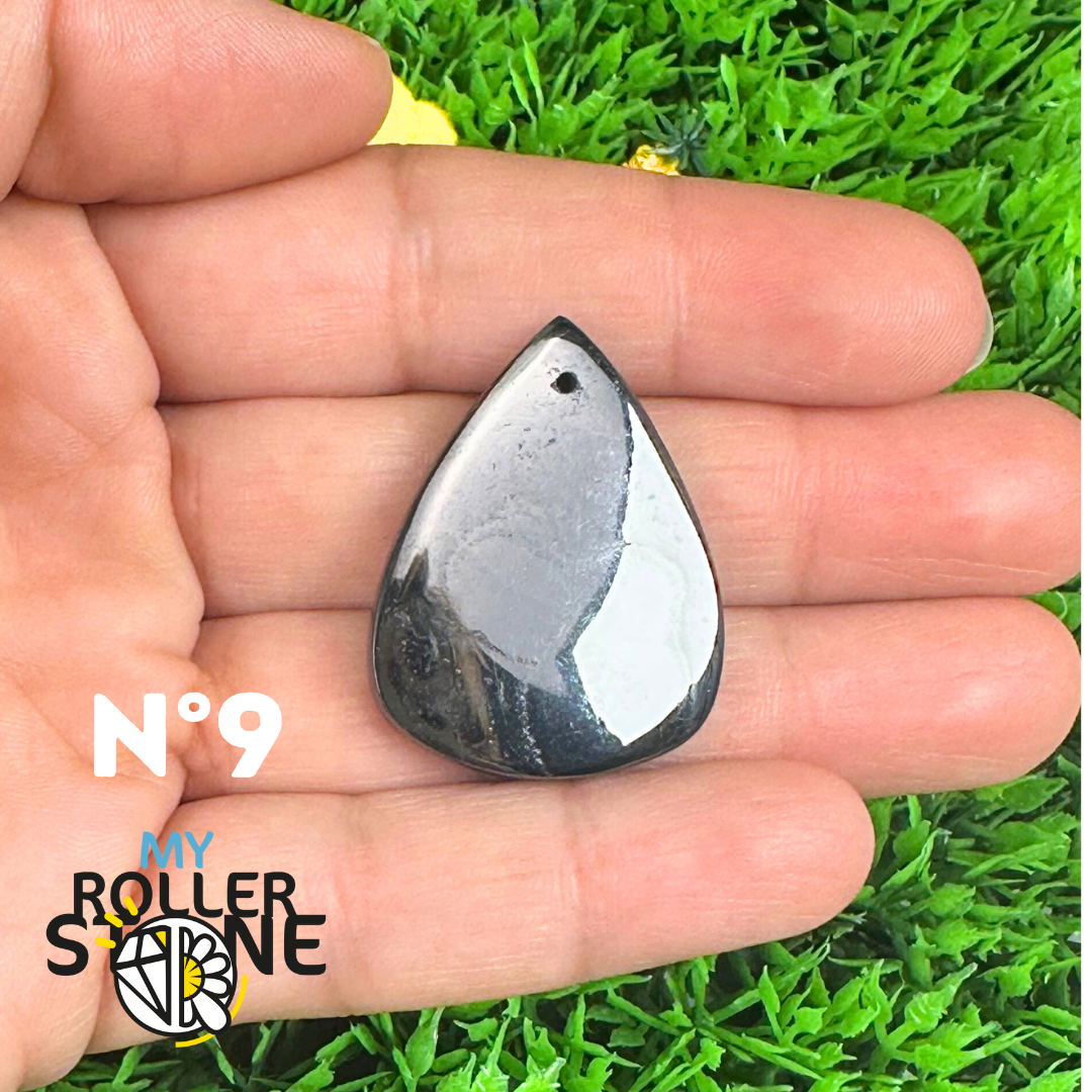 Pendentif Percé Psilomelane Argenté