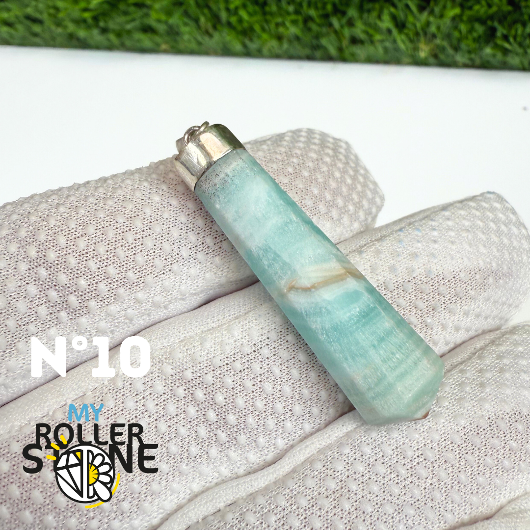 Pendentif Aragonite Bleue et Argent