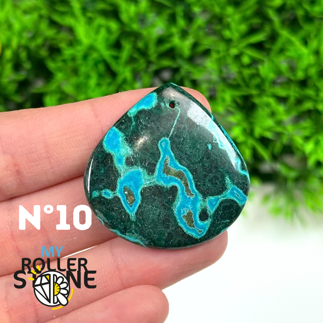 Pendentif Percé Malachite Chrysocolle 5A