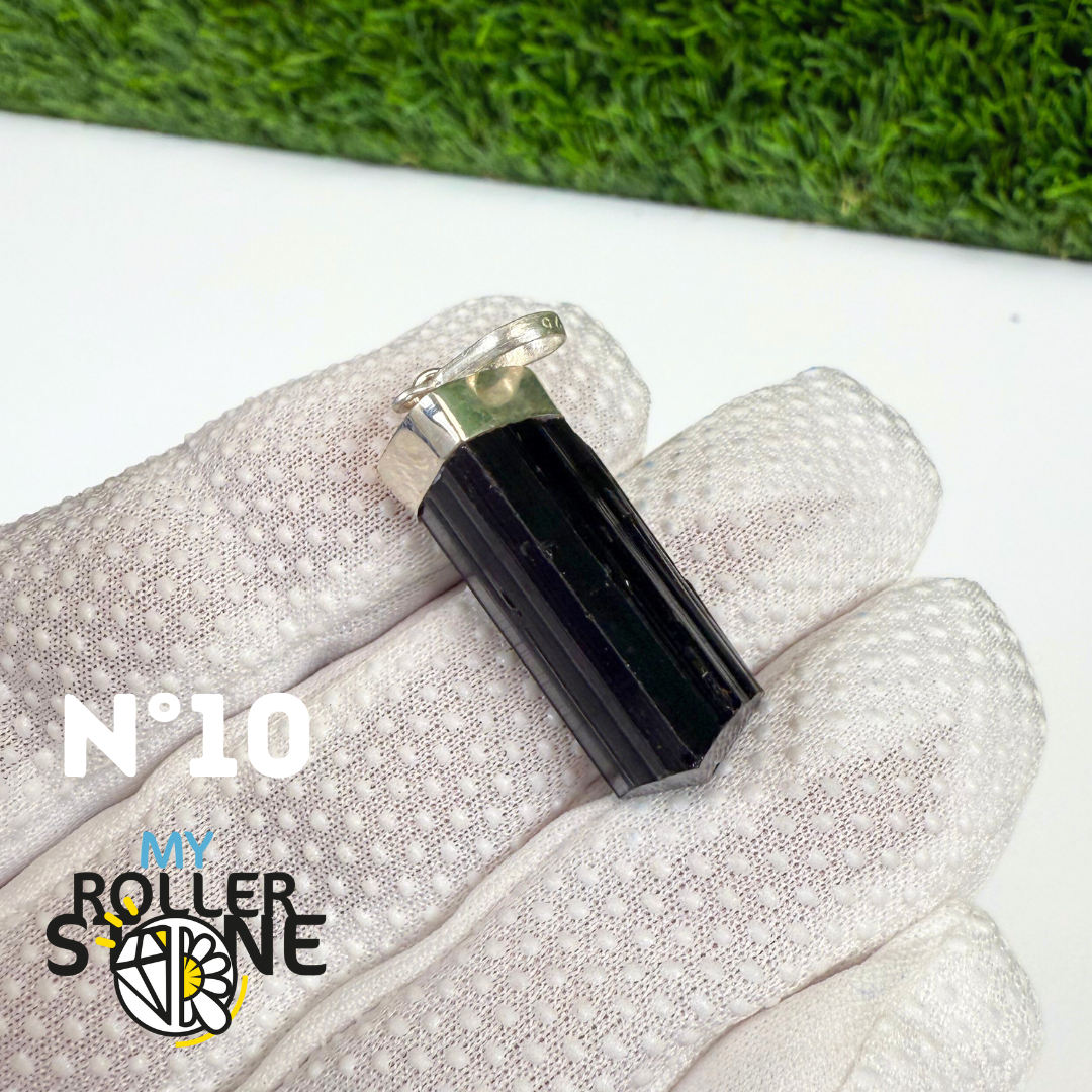 Pendentif Tourmaline Noire et Argent