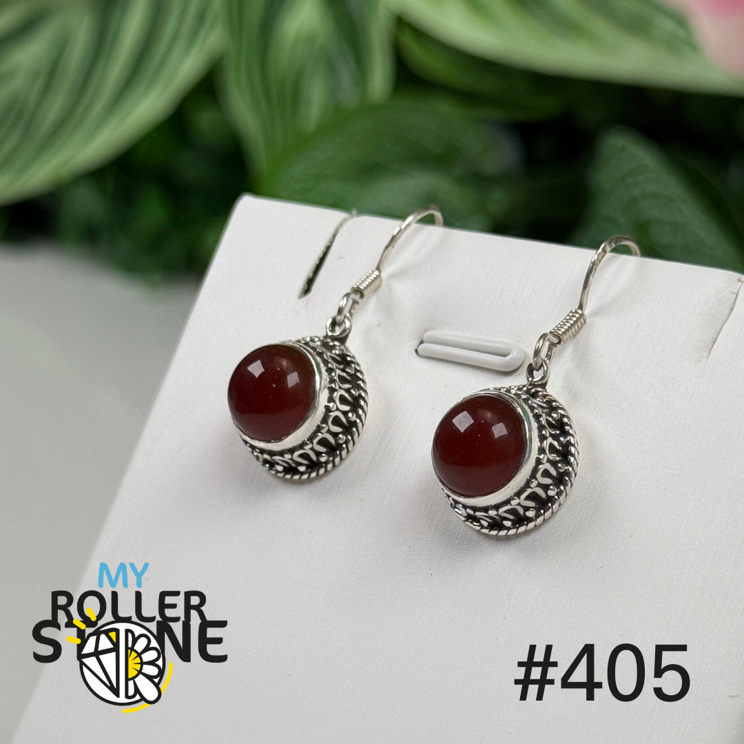 Boucles d’oreilles argent cornaline #E405