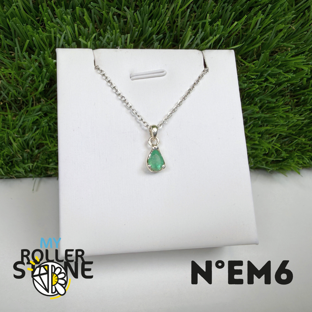 Pendentif Émeraude du Brésil Argent 925 #EM6