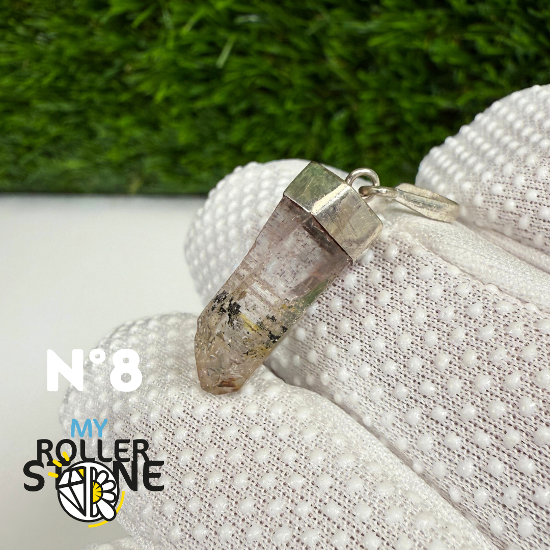 Pendentif Quartz Pétrole et Argent