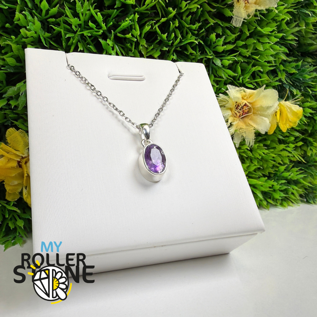 Pendentif Améthyste Taillée Argent 925 – AMFP18