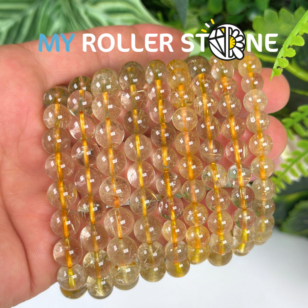 Bracelet Quartz rutile doré 3A