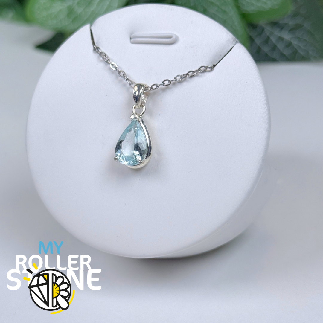 Pendentif Aigue-Marine du Brésil et Argent 925 #7