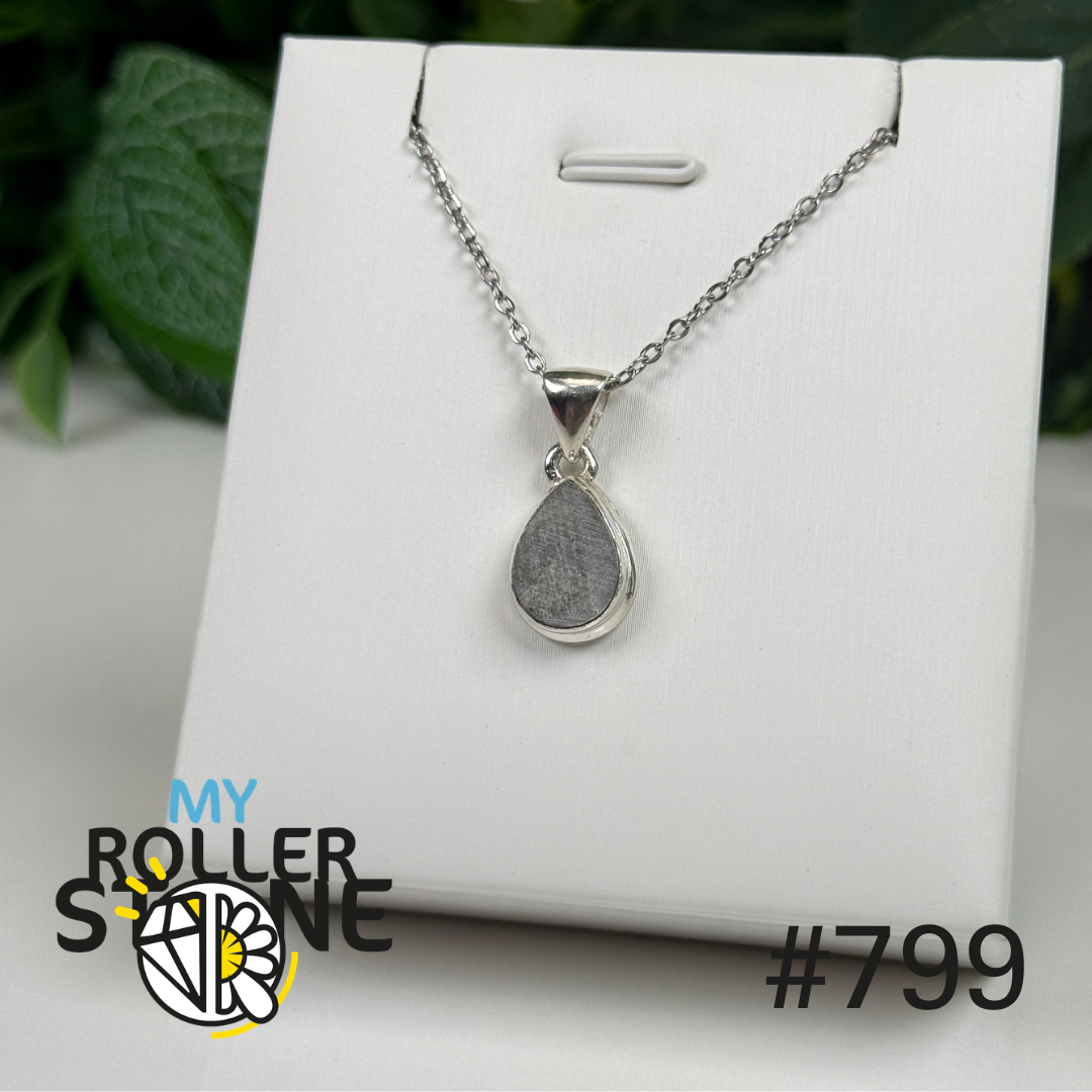 Pendentif argent 925 météorite Muonionalusta #P799