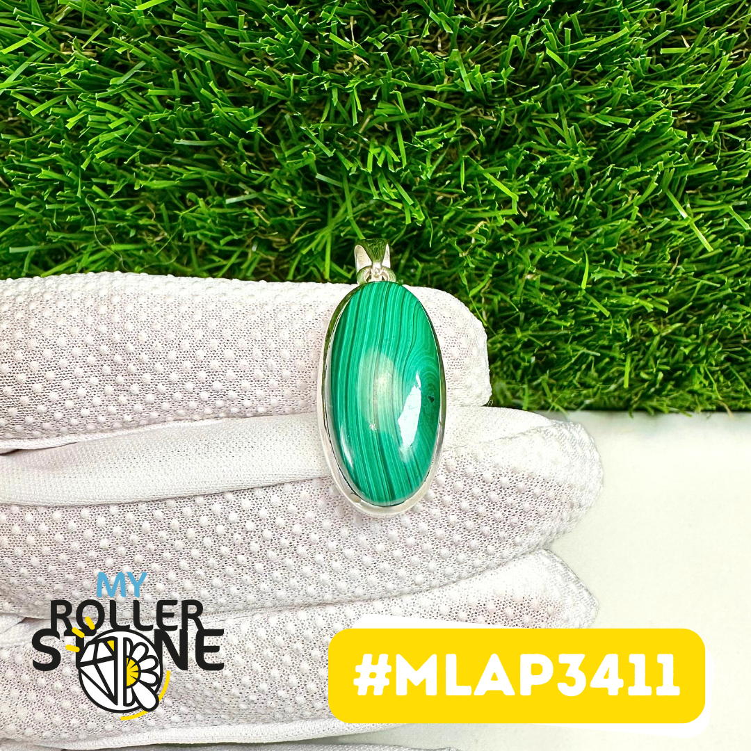 Pendentif Malachite Argent 925 #MLAP3411