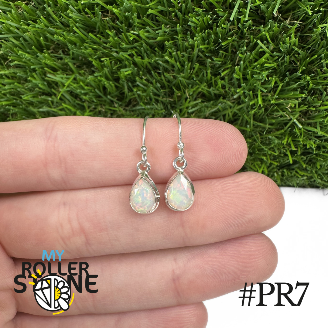 Boucles d'oreilles Opale Éthiopienne Poire Rebord 9X7 MM En Argent 925