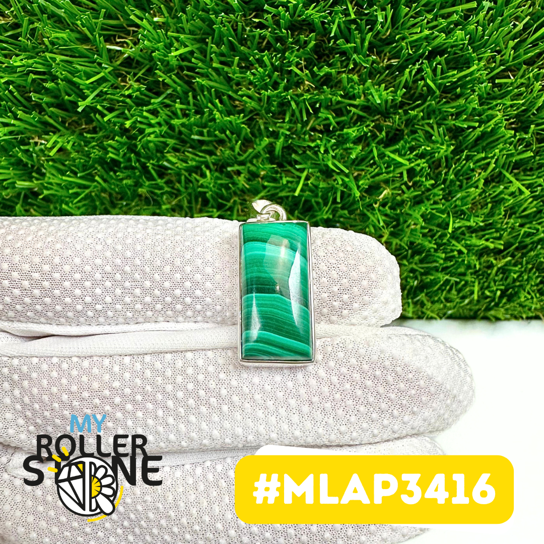 Pendentif Malachite Argent 925 #MLAP3416