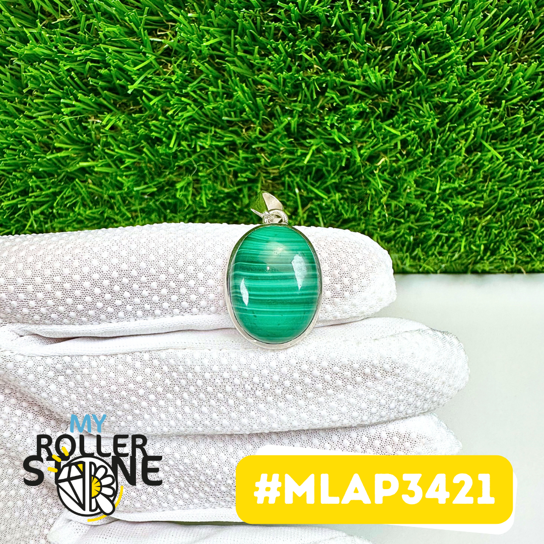 Pendentif Malachite Argent 925 #MLAP3421