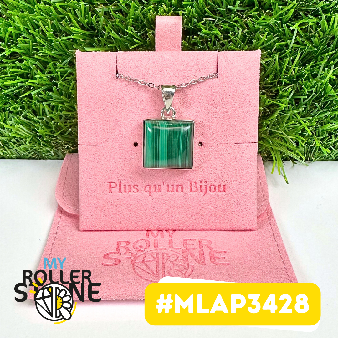 Pendentif Malachite Argent 925 #MLAP3428