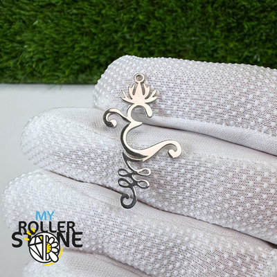 Pendentif Om et Lotus Acier Inoxydable argenté