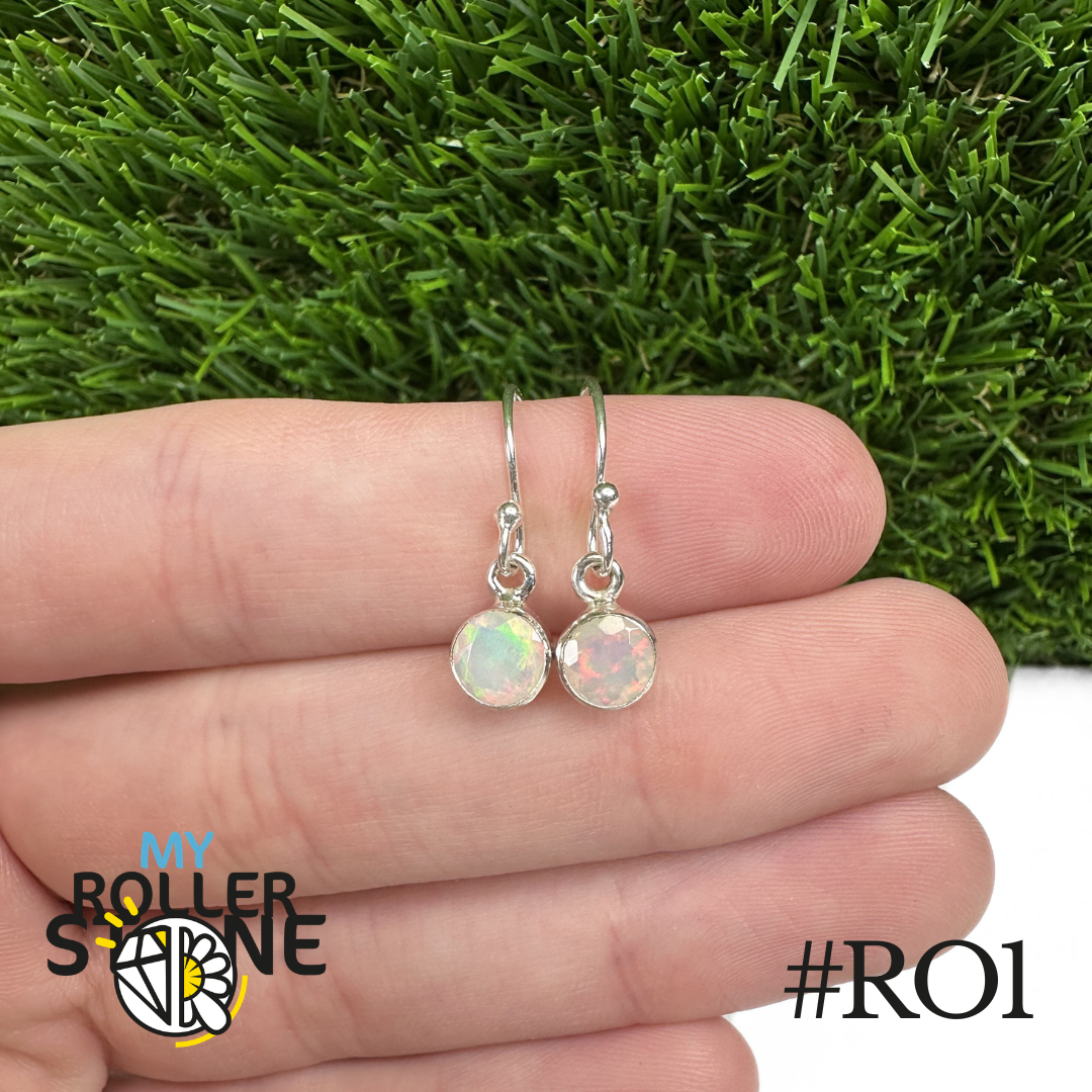 Boucles d'oreilles Opale Éthiopienne Rond 6,5X6,5 MM En Argent 925
