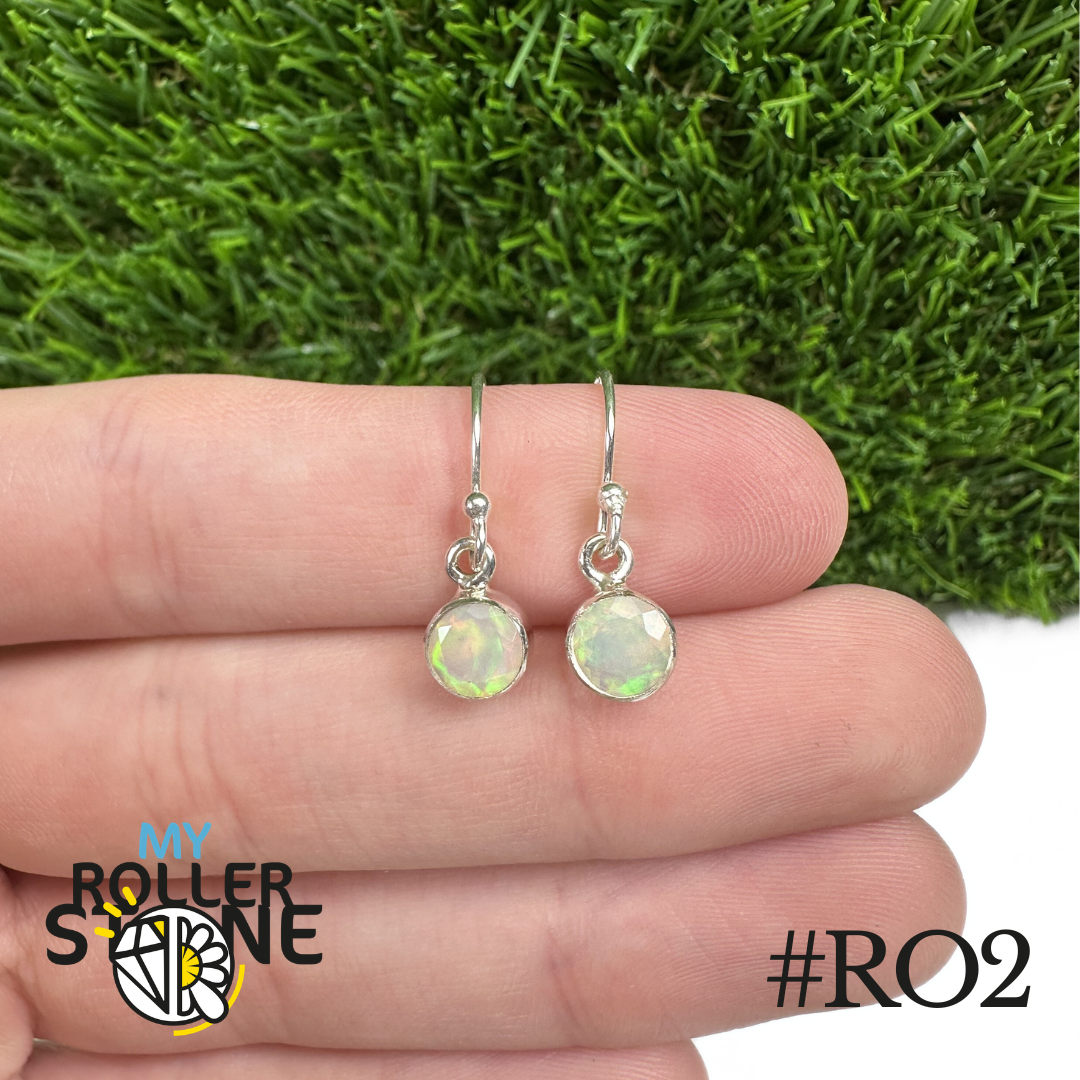 Boucles d'oreilles Opale Éthiopienne Rond 6,5X6,5 MM En Argent 925