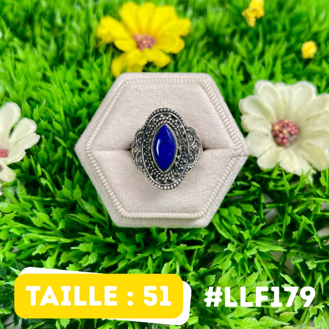 Bague Argent 925 Lapis Lazuli #LLF179