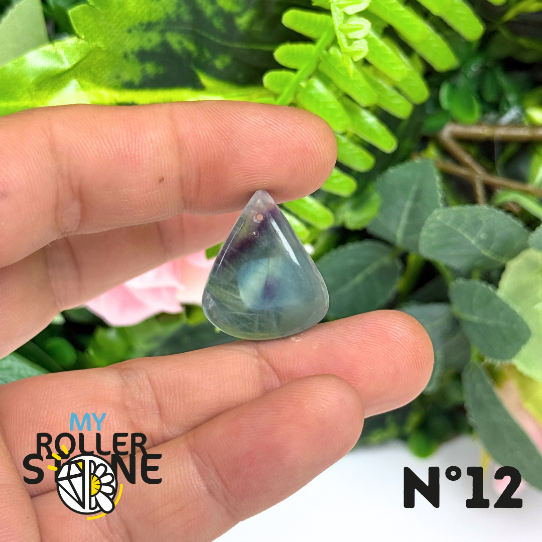 Pendentif percé Fluorite Arc-en-Ciel 5A