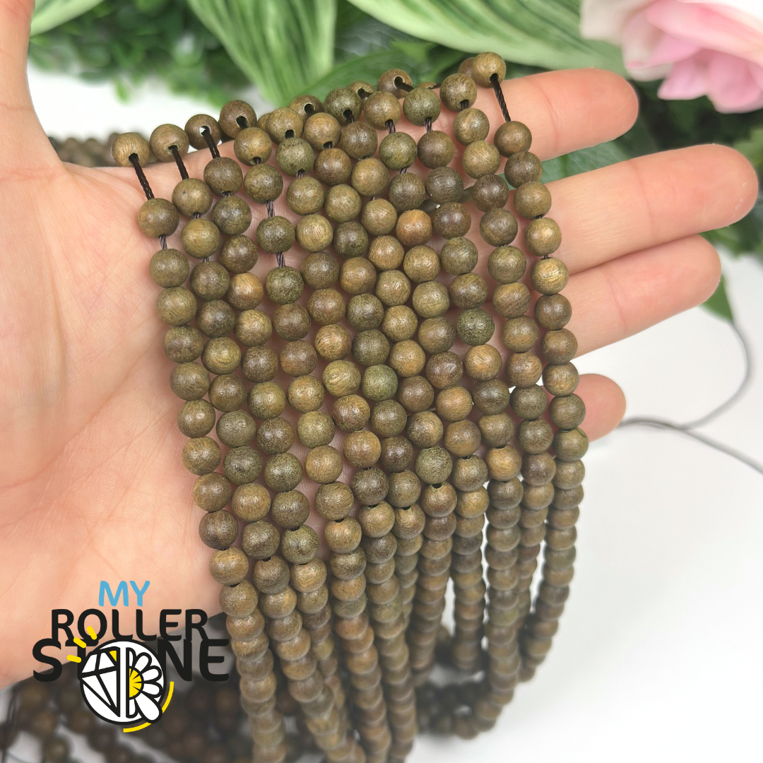 Perle Bois de Santal Vert 6MM
