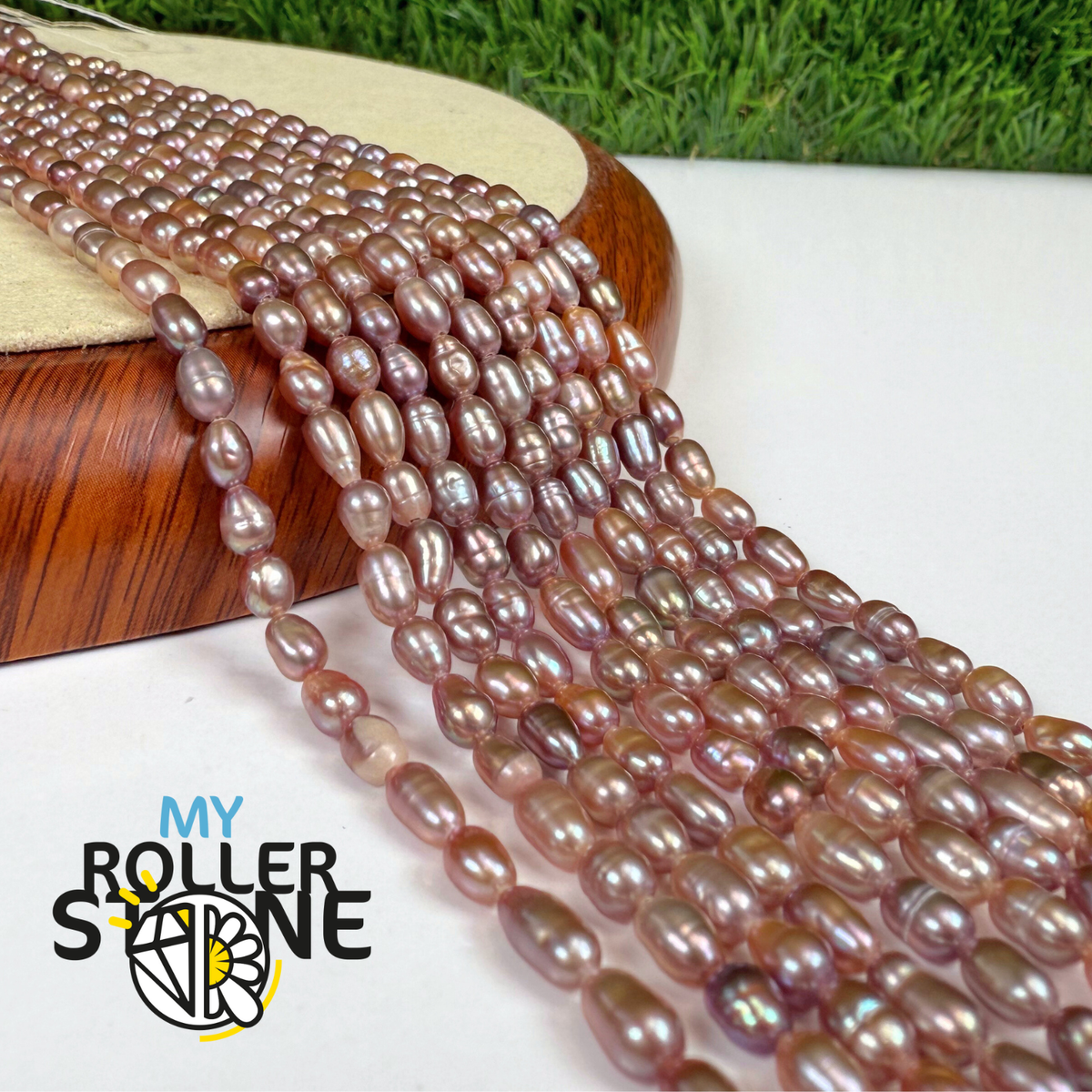 Perles d'eau douce en grains de riz de couleur naturelle de 2 à 3 mm