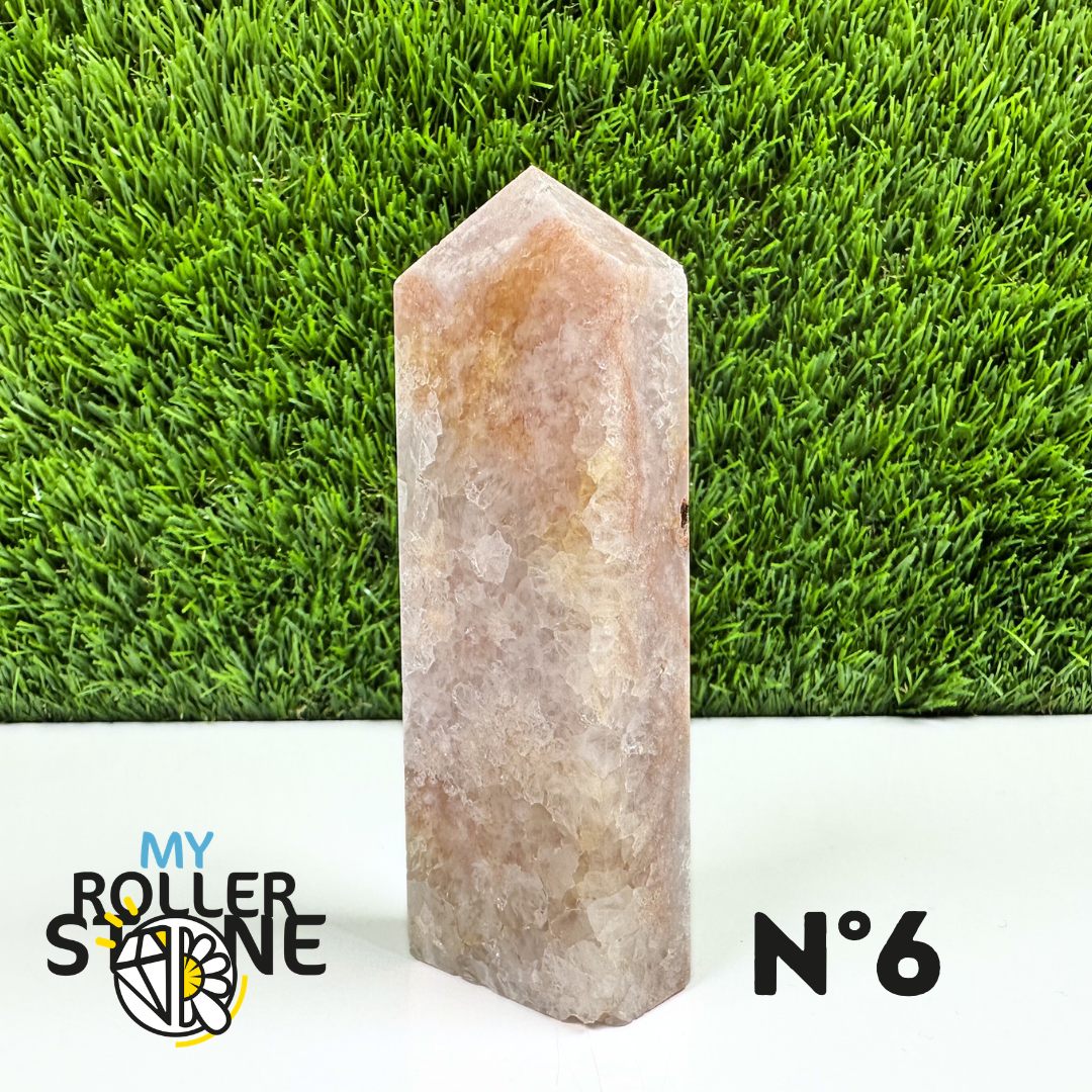 Pointes Pierre Rectangulaire Agate Fleur