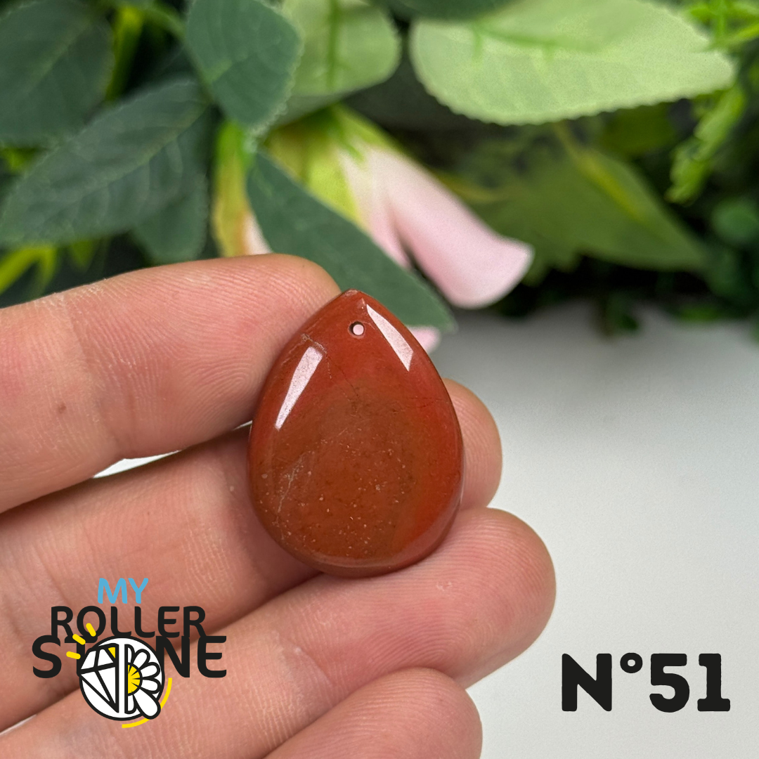Pendentif Jaspe rouge 5A Percé