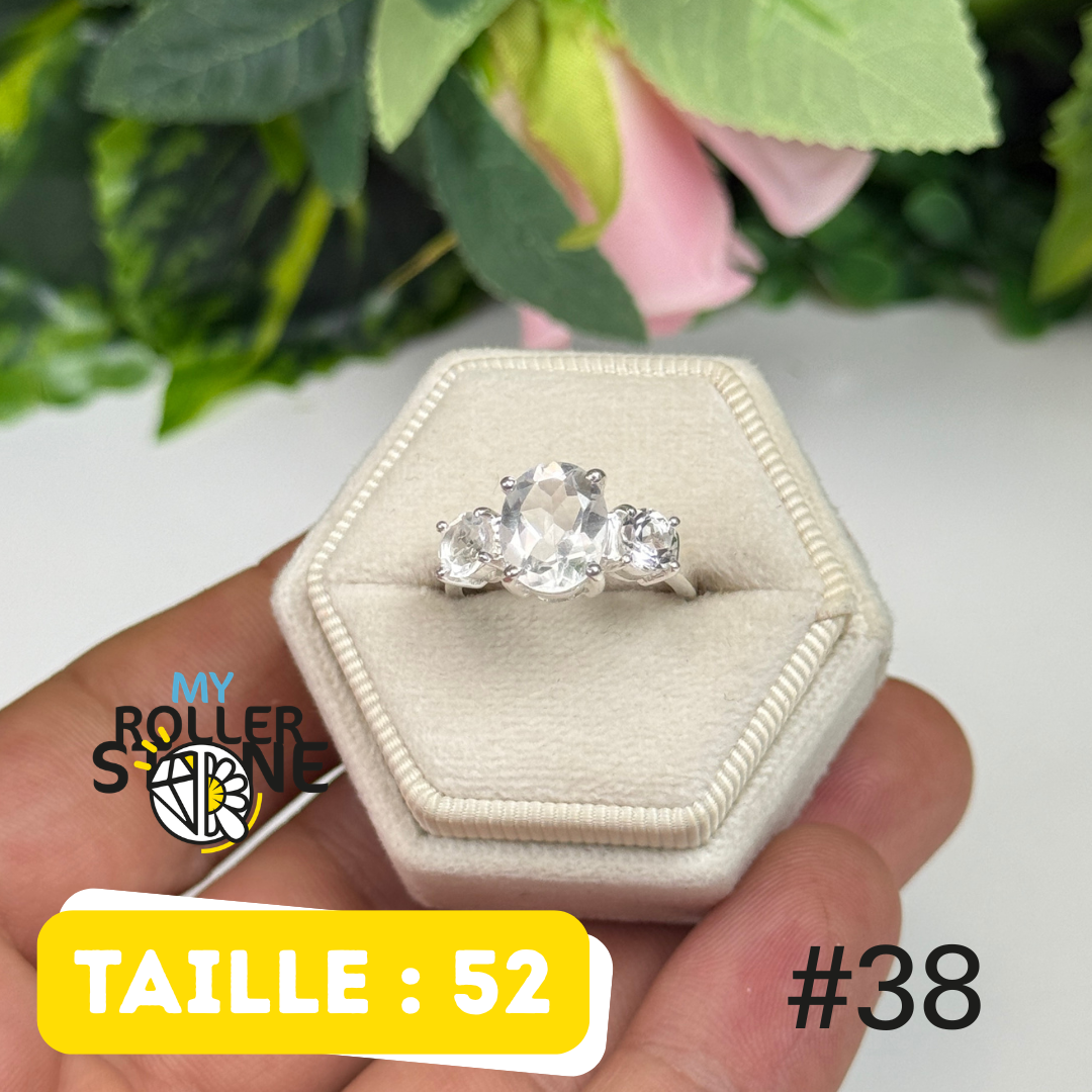 Bague argent 925 cristal de roche #YR38