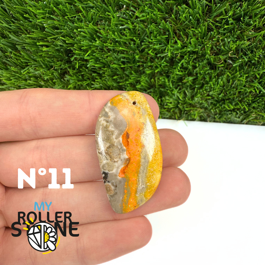 Pendentif Jaspe Bumblebee 5A Percé 5A