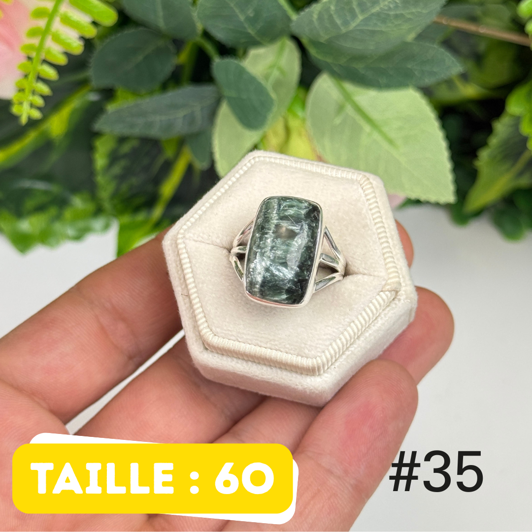 Bague argent 925 séraphinite #PR35
