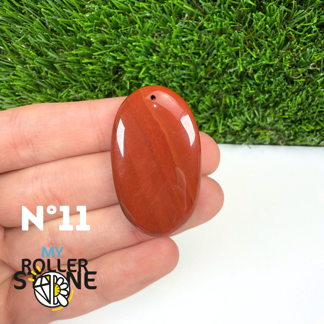 Pendentif Jaspe rouge 5A Percé