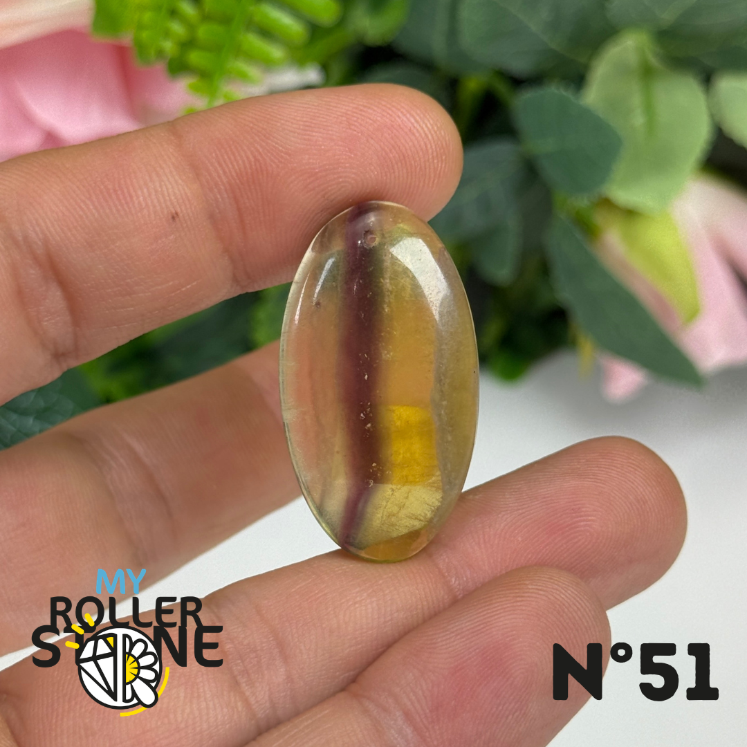 Pendentif Percé en Fluorite Multicolore à Bandes Dorées – Qualité 5A