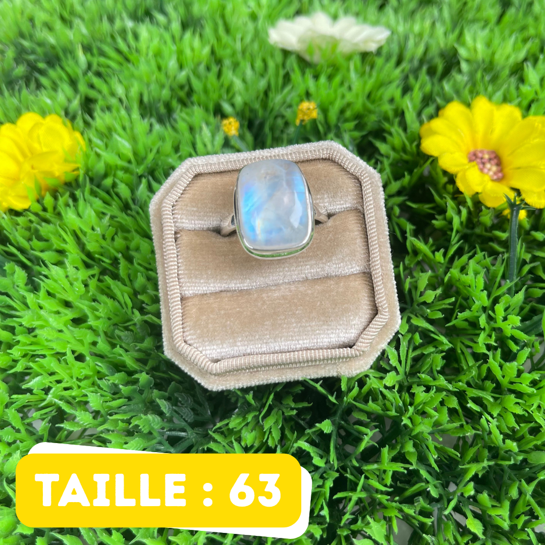 Bague Pierre de Lune Blue Fire #211