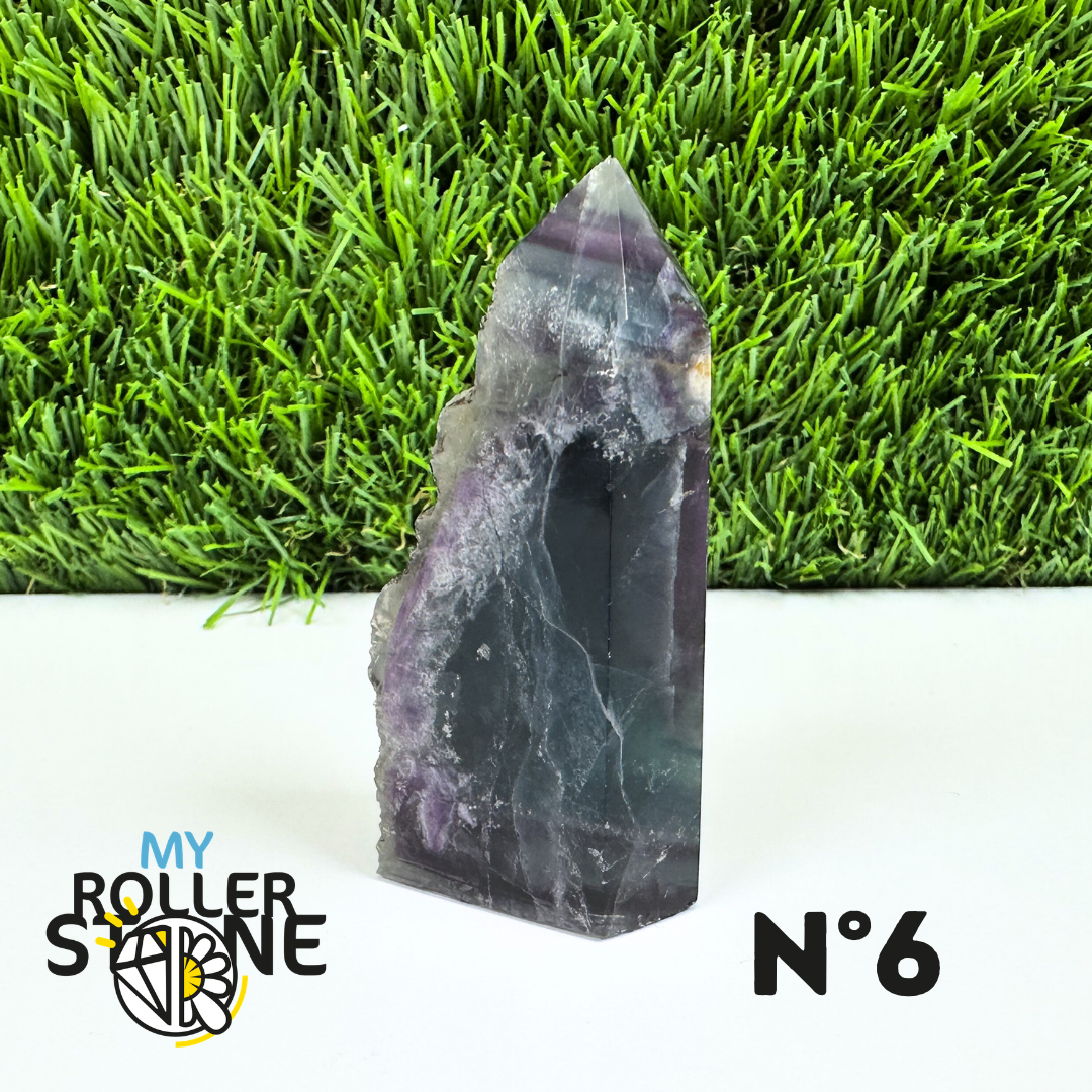 Pointes Pierre Rectangulaire Fluorite Arc-en-Ciel