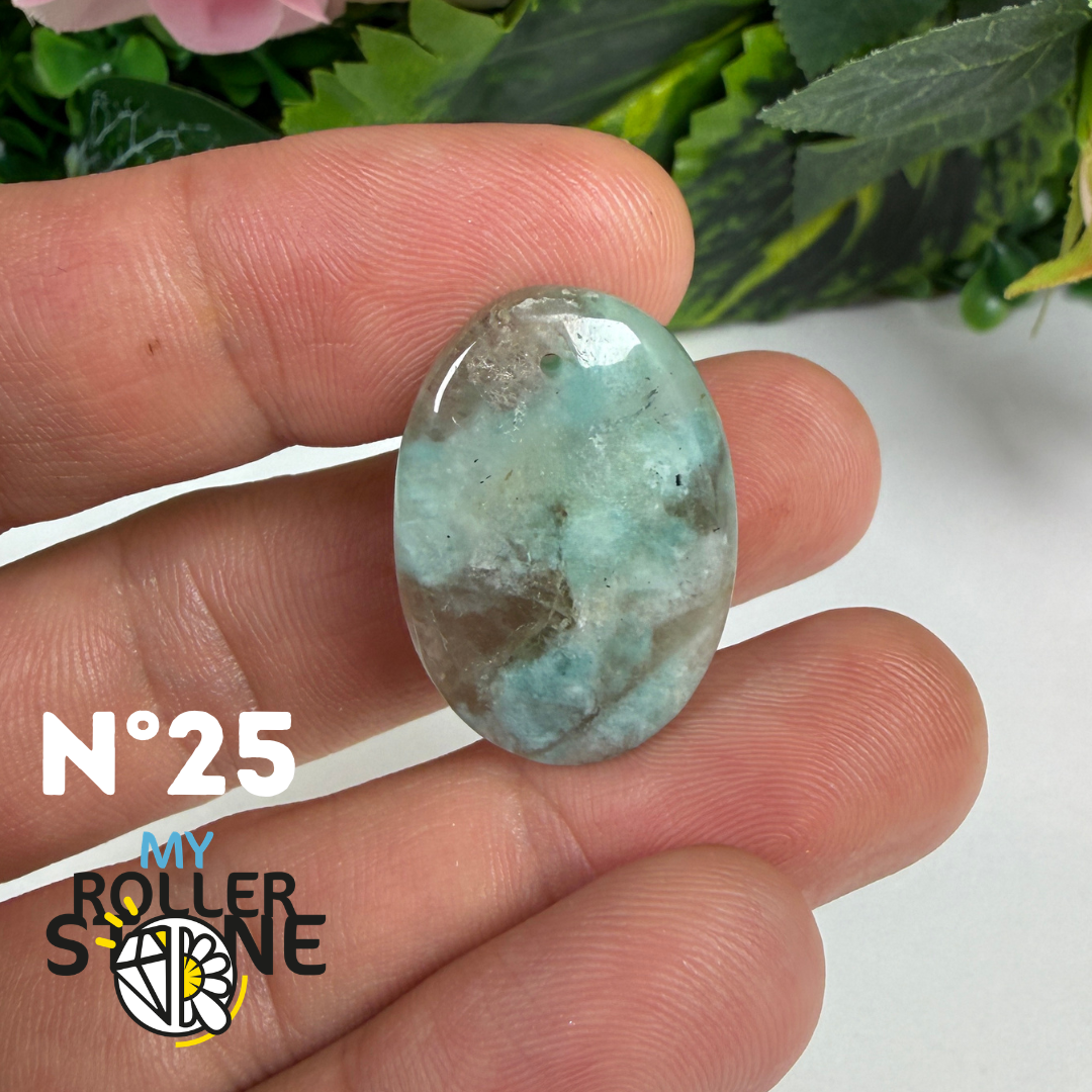 Pendentif Percé Amazonite et Quartz Fumé (Rare)