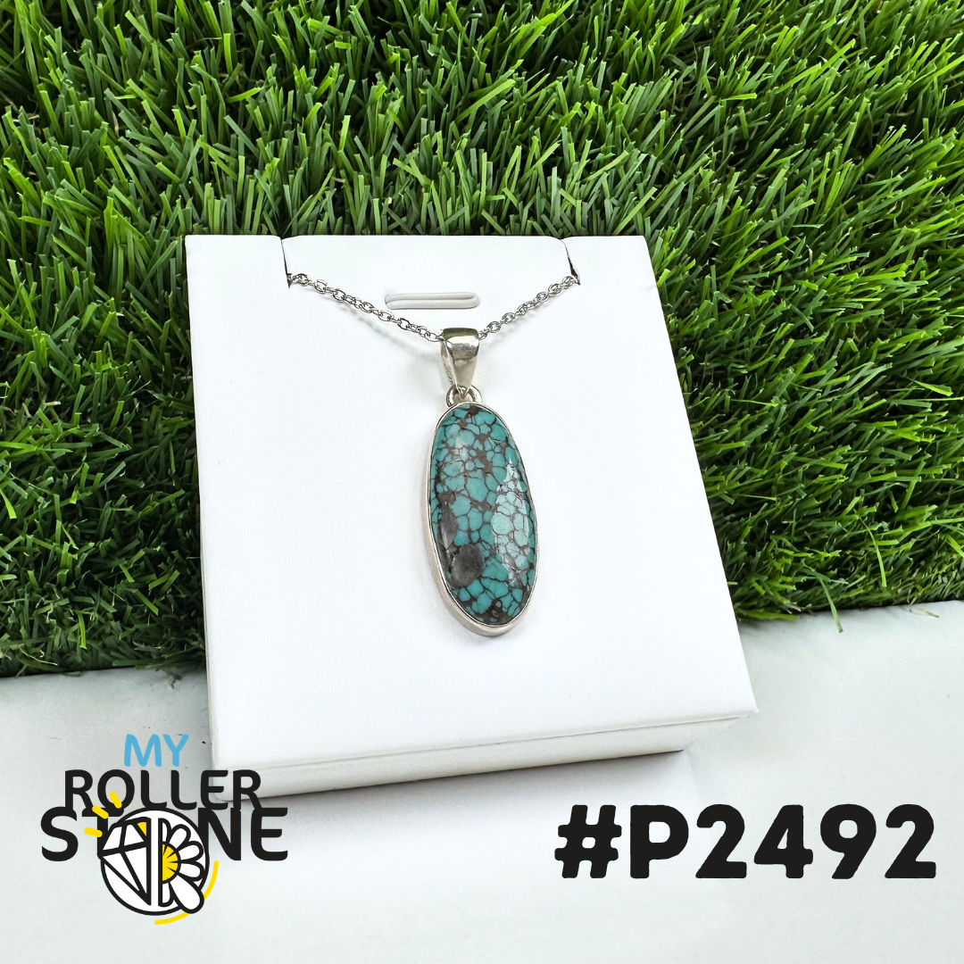 Pendentif Turquoise Tibétaine #P2492